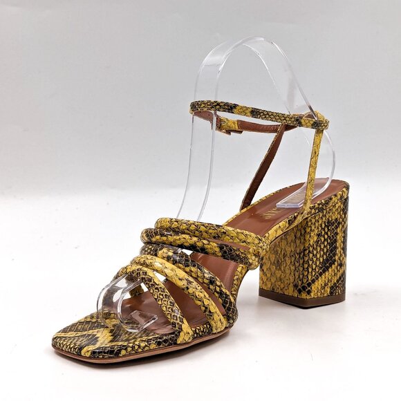 Paris Texas Women Carla Yellow Snake Leather Strappy Sandals size 7.5US 38EUR - Picture 5 of 10